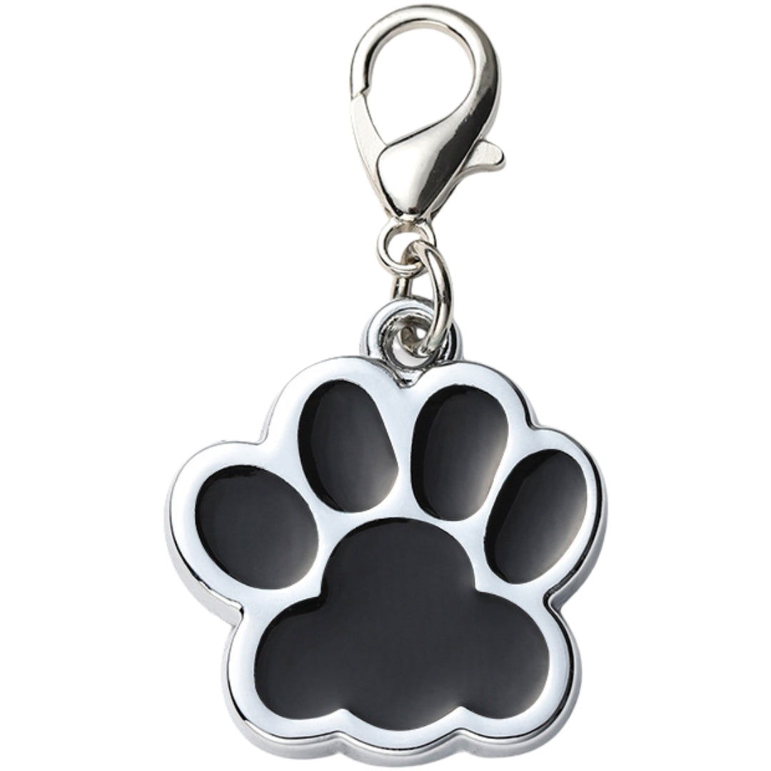 ペット用迷子札 名札 ネームタグ ネームチャーム 犬猫兼用 ドッグタグ キャットタグ 犬 猫 ペット用品 ペットグッズ 首輪アクセサリー 肉球型 迷子防止 ツートンカラー かわいい キュート シンプル おしゃれ ナスカン 黒 橙 ピンク 青 赤 緑 紫