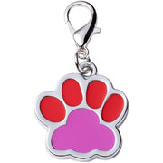 ペット用迷子札 名札 ネームタグ ネームチャーム 犬猫兼用 ドッグタグ キャットタグ 犬 猫 ペット用品 ペットグッズ 首輪アクセサリー 肉球型 迷子防止 ツートンカラー かわいい キュート シンプル おしゃれ ナスカン 黒 橙 ピンク 青 赤 緑 紫