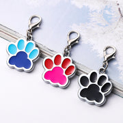 ペット用迷子札 名札 ネームタグ ネームチャーム 犬猫兼用 ドッグタグ キャットタグ 犬 猫 ペット用品 ペットグッズ 首輪アクセサリー 肉球型 迷子防止 ツートンカラー かわいい キュート シンプル おしゃれ ナスカン 黒 橙 ピンク 青 赤 緑 紫