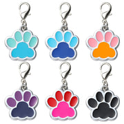 ペット用迷子札 名札 ネームタグ ネームチャーム 犬猫兼用 ドッグタグ キャットタグ 犬 猫 ペット用品 ペットグッズ 首輪アクセサリー 肉球型 迷子防止 ツートンカラー かわいい キュート シンプル おしゃれ ナスカン 黒 橙 ピンク 青 赤 緑 紫
