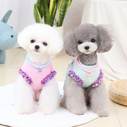 ドッグウェア ドッグウエア ノースリーブ 犬服 犬用 ペットウェア ベスト 夏 春 秋 Tシャツ生地 カットソー 洋服 小型犬 中型犬 ノースリーブ フリル 可愛い おしゃれ チェック 散歩 ピンク グリーン イエロー オレンジ