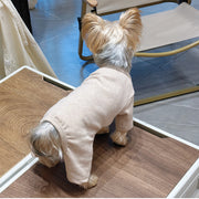 犬用ツナギ 犬用カバーオール 犬用カットソー 犬服 ドッグウェア ペットウェア 小型犬 中型犬 イヌ 猫 ネコ ペット服 ペットグッズ ペット用品 長袖 長ズボン プルオーバー 無地 ブラウン ブルー ホワイト シンプル カジュアル 可愛い キュート おしゃれ 秋 冬