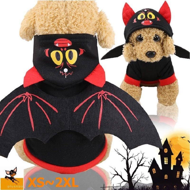 ドッグウェア ペットウェア ペットコスプレ服 コスチューム ペット用品 犬 猫 犬用 猫用 コウモリ バット ハロウィン 仮装 フード付