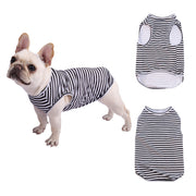 ペットウェア タンクトップ 犬服 洋服 ドッグウェア フレンチブルドッグ フレブル プルオーバー 袖なし ボーダー柄 縞々 カジュアル お洒落 可愛い ペット用品