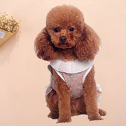 ドッグウェア ワンピース エプロン風 小型犬 ペット用品 犬用品 犬服 犬の服 散歩 お出かけ 花柄 フリル おしゃれ かわいい