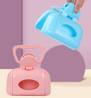 トイレスコップ トイレピッカー フンスコップ フンキャッチ ペット用品 ペットグッズ 犬 猫 イヌ ネコ 散歩 お出かけ うんち取り 手が汚れない 取っ手付き 糞取り器 処理 エチケット 持ち運び コンパクト ティッシュ入れ 単色 シンプル ピンク 緑 青