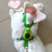 小動物用ハーネス リード 2点セット うさぎ用 兎用 ワンタッチバックル マスコット付き ペット用品 胴輪 可愛い 散歩 お出掛け ペットグッズ