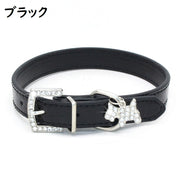 首輪 犬用 ペット用品 フェイクレザー ラインストーン チャーム付き レザー調 調節可能 キラキラ 可愛い おしゃれ ペットグッズ お散歩 外出 お出掛け いぬ用 XS S M L