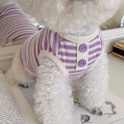 ペットウェア カットソー 犬服 猫服 洋服 ドッグウェア キャットウェア 犬用 猫用 ボーダー リブ ボタン 散歩 お出かけ ペット服