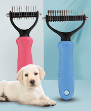 ペット用コーム 抜け毛取り 毛玉取り ムダ毛取り 犬 猫 くし クシ スリッカーブラシ ペット用品 お手入れ ブラッシング 被毛ケア グルーミング トリミング ノミ取り 両面刃 滑り止め ブルー 小型犬 中型犬 大型犬 イヌ いぬ DOG ワンちゃん 猫 ねこ ネコ キャット CAT