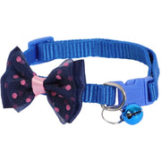 ペット用首輪 猫 小型犬 ネコ イヌ ペット用品 バックル式 水玉 リボン 鈴付き Dカン 調整可能 軽量 かわいい おしゃれ いぬ ねこ