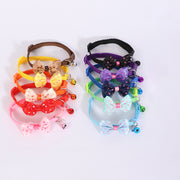 ペット用首輪 猫 小型犬 ネコ イヌ ペット用品 バックル式 水玉 リボン 鈴付き Dカン 調整可能 軽量 かわいい おしゃれ いぬ ねこ