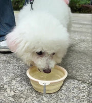 ペット用携帯食器 フードボウル ウォーターボウル ペット用品 犬用 猫用 イヌ ネコ 折りたたみ式 持ち運び コンパクト カラビナ付き ハート お散歩 お出かけ