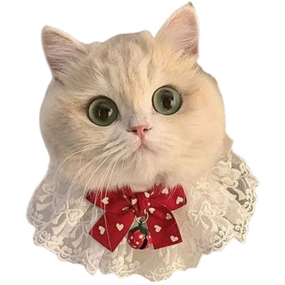 ペット用スタイ 犬用 猫用 よだれかけ チョーカー アクセサリー レッド×ハート バリエーション画像