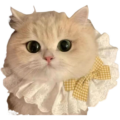 ペット用スタイ 犬用 猫用 よだれかけ チョーカー アクセサリー イエロー×チェック バリエーション画像