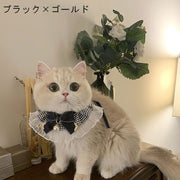 ペット用スタイ 犬用 猫用 よだれかけ チョーカー アクセサリー 首飾り フリル レース ギンガムチェック かわいい おしゃれ キャットウェア