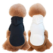 ペット服 パーカー ドッグウエア キャットウエア フーディ 小型犬 猫 お出掛け お散歩 秋冬 無地 裏起毛 裏ボア フード付 プルオーバー 袖あり カンガルーポケット