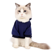 ペット服 パーカー ドッグウエア キャットウエア フーディ 小型犬 猫 お出掛け お散歩 秋冬 無地 裏起毛 裏ボア フード付 プルオーバー 袖あり カンガルーポケット