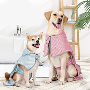 ペット用バスローブ バスタオル 犬用 小型犬 中型犬 ペットウェア フード付き 面ファスナー マジック テープ ポンチョ タオル ドッグウェア ペット服 犬服 オールシーズン ペット用手入れ用品 バス用品 ガウン 水遊び お風呂 雨の日