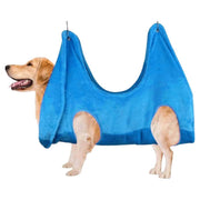 グルーミングハンモック 吊り下げ ペット用品 犬用 猫用 フック付き 暴れ防止 自宅ケア シャンプー 爪切り 歯磨き 耳掃除 お手入れ トリミング用品 ペット美容 簡単 多用途 シンプル 便利 青 グレー ローズ