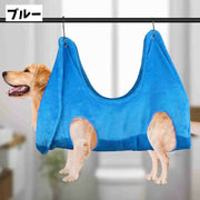 グルーミングハンモック 吊り下げ ペット用品 犬用 猫用 フック付き 暴れ防止 自宅ケア シャンプー 爪切り 歯磨き 耳掃除 お手入れ トリミング用品 ペット美容 簡単 多用途 シンプル 便利 青 グレー ローズ