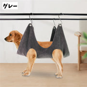 グルーミングハンモック 吊り下げ ペット用品 犬用 猫用 フック付き 暴れ防止 自宅ケア シャンプー 爪切り 歯磨き 耳掃除 お手入れ トリミング用品 ペット美容 簡単 多用途 シンプル 便利 青 グレー ローズ