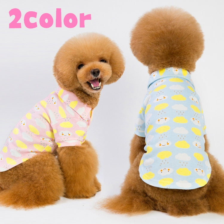 ペットウェア ポロシャツ ペット用 ドッグウェア 犬服 犬用 猫用 ペット用品 ペットグッズ 雲柄 プリント 襟付き 可愛い おしゃれ お散歩 お出かけ