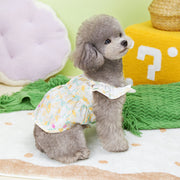 ペットウェア ワンピース Dカン 犬服 ドッグウェア 洋服 袖なし 花柄 総柄 お散歩 お出かけ おしゃれ かわいい 犬 いぬ ペット服