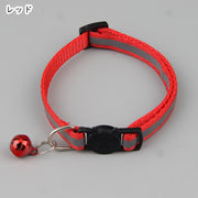 猫用首輪 ネコ用首輪 ペット用品 ペットグッズ 安全バックル セーフティバックル 鈴付き 反射板 反射素材 Dカン レッド ブルー ブラック シンプル カジュアル かわいい キュート お出かけ お散歩