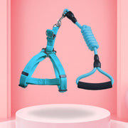 ハーネスリード 2点セット ペット用品 ハーネス リード ペットロープ 長さ調節 散歩紐 牽引紐 牽引ロープ 反射板 中型犬 大型犬 シンプル 無地 かわいい おしゃれ イヌ