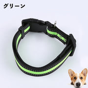 首輪 バックル付き ペット用 犬用 猫用 小型犬 中型犬 大型犬 夜光 反射 お散歩 お出かけ シンプル カジュアル ペット用品 ペットグッズ