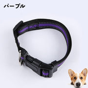 首輪 バックル付き ペット用 犬用 猫用 小型犬 中型犬 大型犬 夜光 反射 お散歩 お出かけ シンプル カジュアル ペット用品 ペットグッズ