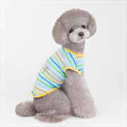 ペットウェア タンクトップ 犬 猫 ドッグ キャット 犬服 小型犬 中型犬 ペット用品 ペットグッズ 袖なし ノースリーブ プルオーバー ボーダー しましま プリント入り ヤシの木 サーフボード ロゴ入り 薄手 かわいい おしゃれ カジュアル シンプル ヘビロテ お出かけ 部屋着 抜け毛対策 青 橙