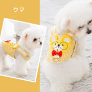 ハーネスリード ペット用品 小型犬 中型犬 犬用 胴輪 ウェアタイプ ボタン 散歩 クマ 恐竜 ハチ メッシュ 起毛 可愛い おしゃれ シンプル ワンちゃん ペットグッズ イヌ くま モチーフ 赤 青 紫 ピンク