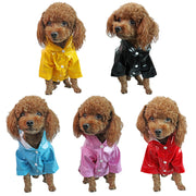 ペットウェア レインコート 袖あり ドッグウェア 犬服 ペット用品 小型犬 雨合羽 カッパ 前開き スナップボタン 反射テープ付き フード付き 雨の日用 お散歩 お出かけ いぬ イヌ