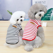 ドッグウェア タンクトップ 犬服 猫服 ペット用品 小型犬 袖なし ノースリーブ プルオーバー ボーダー シンプル 定番 カジュアル デイリー おしゃれ かわいい お散歩 お出かけ パジャマ ロゴタグ イヌ いぬ ネコ ねこ キャットウェア XS S M L XL 2XL グリーン ブルー レッド ブラック