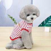 ドッグウェア タンクトップ 犬服 猫服 ペット用品 小型犬 袖なし ノースリーブ プルオーバー ボーダー シンプル 定番 カジュアル デイリー おしゃれ かわいい お散歩 お出かけ パジャマ ロゴタグ イヌ いぬ ネコ ねこ キャットウェア XS S M L XL 2XL グリーン ブルー レッド ブラック