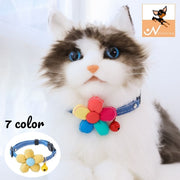 猫用首輪 チョーカー ネコ ねこ ペット用品 ペットグッズ セーフティーバックル 鈴付き 花 フラワー ドット 長さ調節可能 かわいい おしゃれ キャット