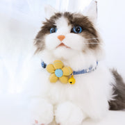 猫用首輪 チョーカー ネコ ねこ ペット用品 ペットグッズ セーフティーバックル 鈴付き 花 フラワー ドット 長さ調節可能 かわいい おしゃれ キャット