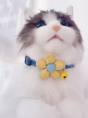 猫用首輪 チョーカー ネコ ねこ ペット用品 ペットグッズ セーフティーバックル 鈴付き 花 フラワー ドット 長さ調節可能 かわいい おしゃれ キャット