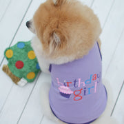 ペット用 犬 ドッグウェア 犬用 洋服 袖なし プルオーバー ノースリーブ 英字 英語 誕生日 バースデイ birthday 男の子 女の子 boy gril タンクトップ 犬用ウェア