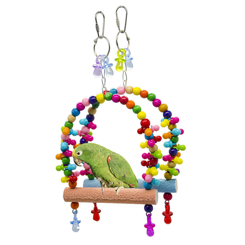 ペット用品 鳥用品 止まり木 おもちゃ 玩具 インコ 鳥 オウム 吊り下げタイプ カラフル スイング バランス感覚