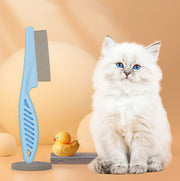 ペット用コーム ペットブラシ 櫛 クシ 犬 猫 グルーミング ブラッシング 細目 ステンレス お手入れ ケア用品 ペット用品 抜け毛 シンプル