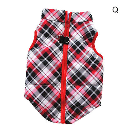 ドッグウェア ダウン風ベスト 犬 犬の服 犬用洋服 ペット Q【チェック】 バリエーション画像