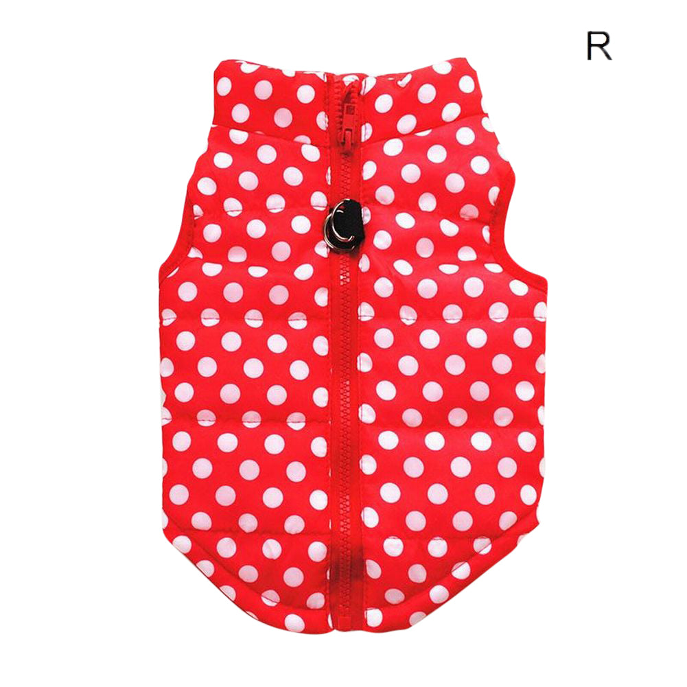 ドッグウェア ダウン風ベスト 犬 犬の服 犬用洋服 ペット R【レッド×ドット】 バリエーション画像