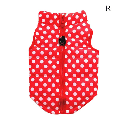 ドッグウェア ダウン風ベスト 犬 犬の服 犬用洋服 ペット R【レッド×ドット】 バリエーション画像