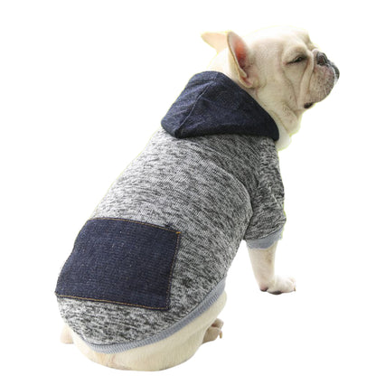 ドッグウェア パーカー フーディー 犬服 猫服 ペット用品 デニム×グレー バリエーション画像