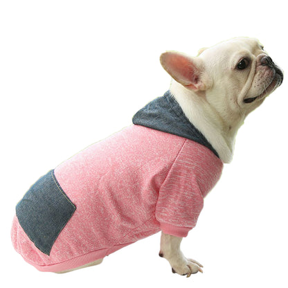 ドッグウェア パーカー フーディー 犬服 猫服 ペット用品 デニム×ピンク バリエーション画像