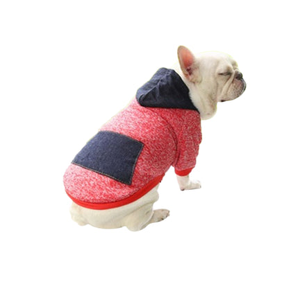ドッグウェア パーカー フーディー 犬服 猫服 ペット用品 デニム×レッド バリエーション画像