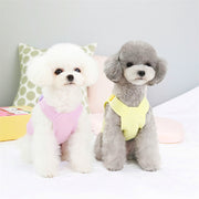 ドッグウェア ペットウェア キャミソール 犬服 猫服 小型犬 Dカン付き ノースリーブ 袖なし ボタン くま クマ 熊 ワッフル生地 カジュアル おしゃれ 可愛い